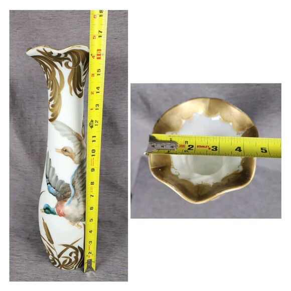 Mt Washington Guba Duck Vase RARE Colonial Ware 1005 Hand Painted 16.5" Antique - Picture 2 of 10